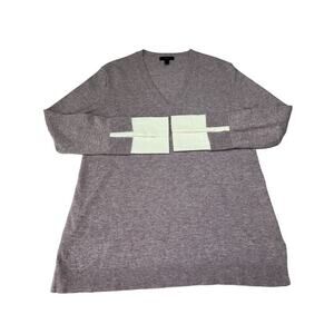 J.Crew Sweater Womens Medium Purple Lilac Wool Blend Long Sleeve V-Neck